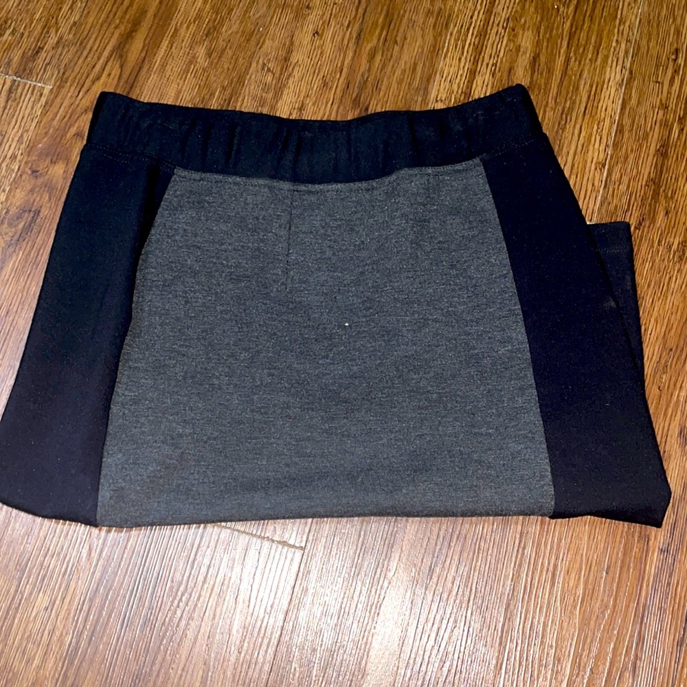 Gray & Black Pencil Skirt